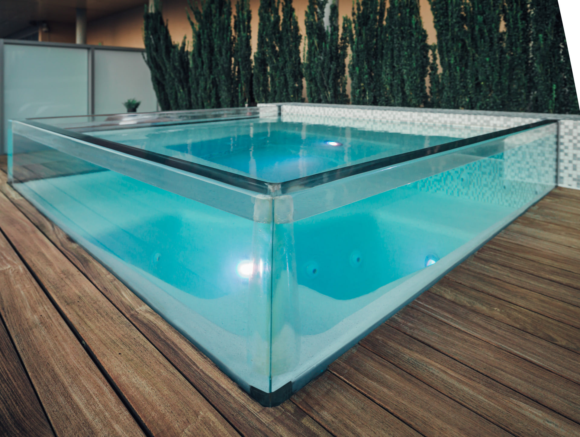 Painel de acrílico transparente para piscina externa acima do solo - leyu